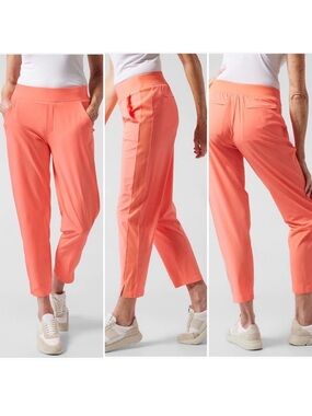 Athleta Brooklyn Sunset Glow Orange Ankle Pants EUC Sz. 16